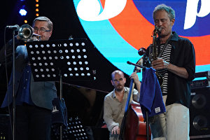 Rick Margitza Quintet band members perform live at the 16th Koktebel Jazz Party international music festival