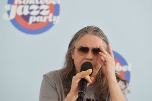 Singer Sergei Chigrakov (Chizh) during his band’s news conference at the Koktebel Jazz Party-2021 international music festival