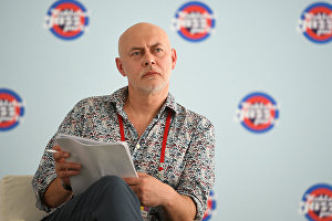 Art director of the Koktebel Jazz Party International Music Festival Mikhail Ikonnikov at a news conference on the opening of the festival.