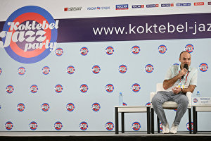 Art Director of the Koktebel Jazz Party International Music Festival Sergei Golovnya at a news conference on the festival's opening.