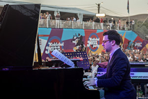 Alexei Ivannikov of Double Bass Project performs at the Koktebel Jazz Party 2017 festival