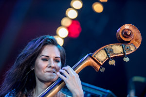 Darya Sokolova of Double Bass Project performs at the Koktebel Jazz Party 2017 festival